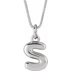 Sterling Silver Initial Bubble 18 Inch Necklace