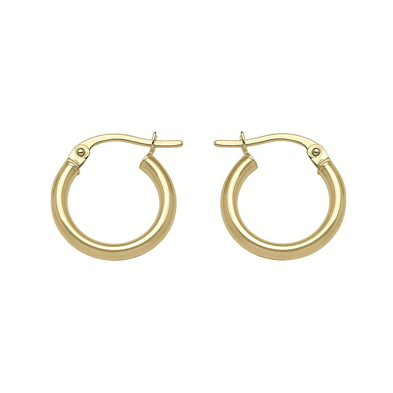10K Yellow Tube Hoop Earrings