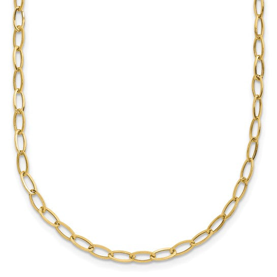 10K Yellow Gold 18" Oval Link Necklace