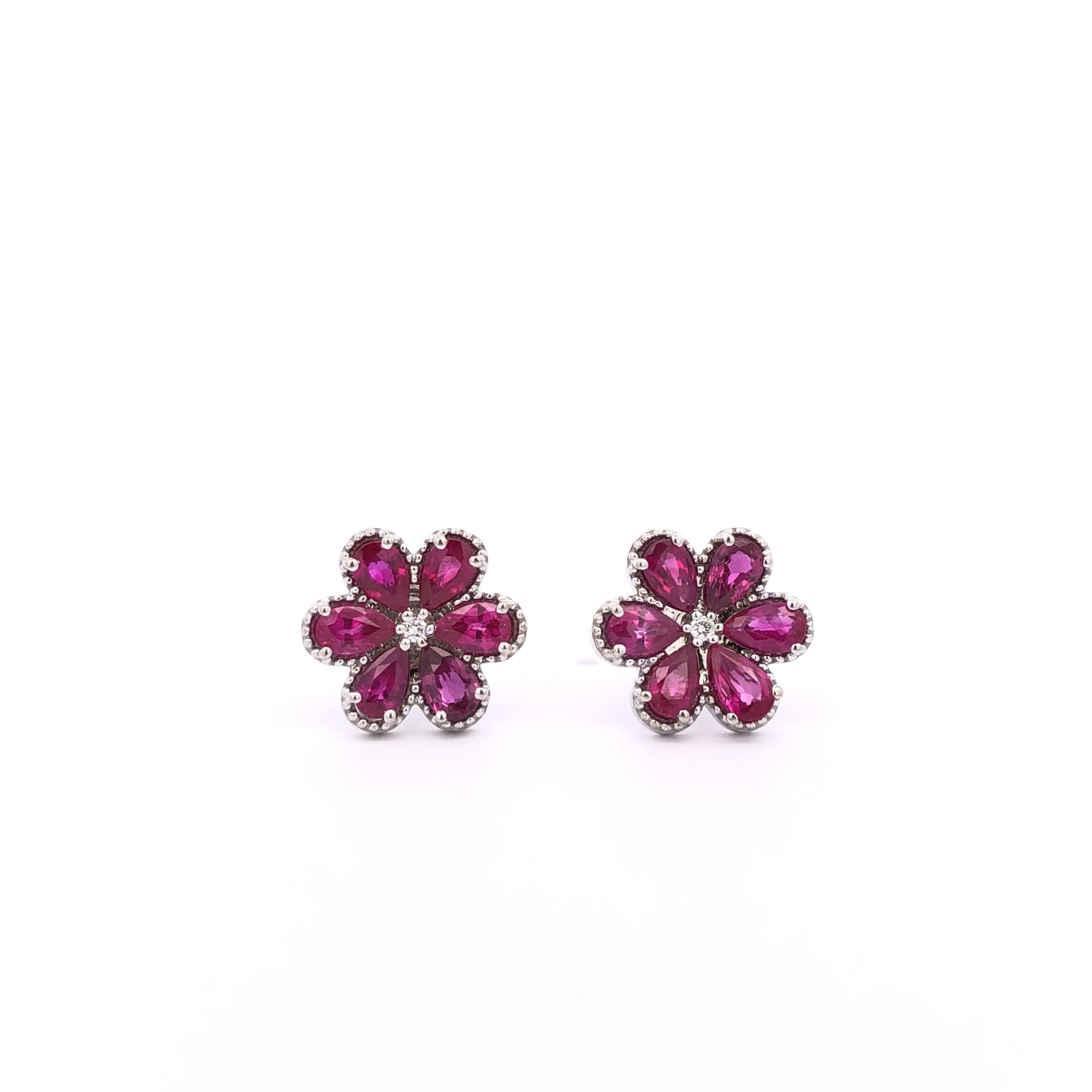 2.90 Crimson Red Ruby Custom Earrings