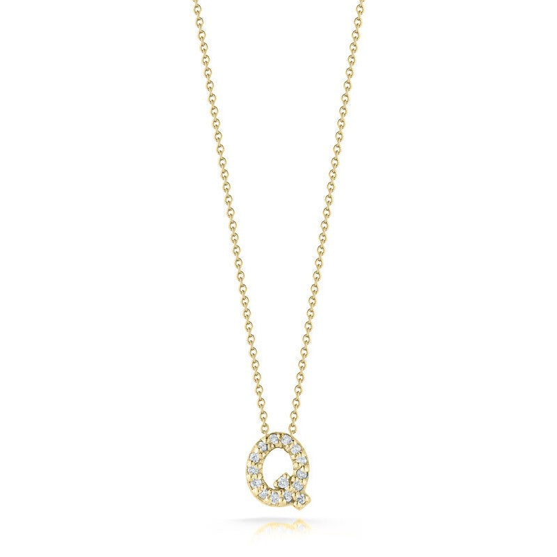 Roberto Coin 18K Diamond Love Letter Necklace "Q"