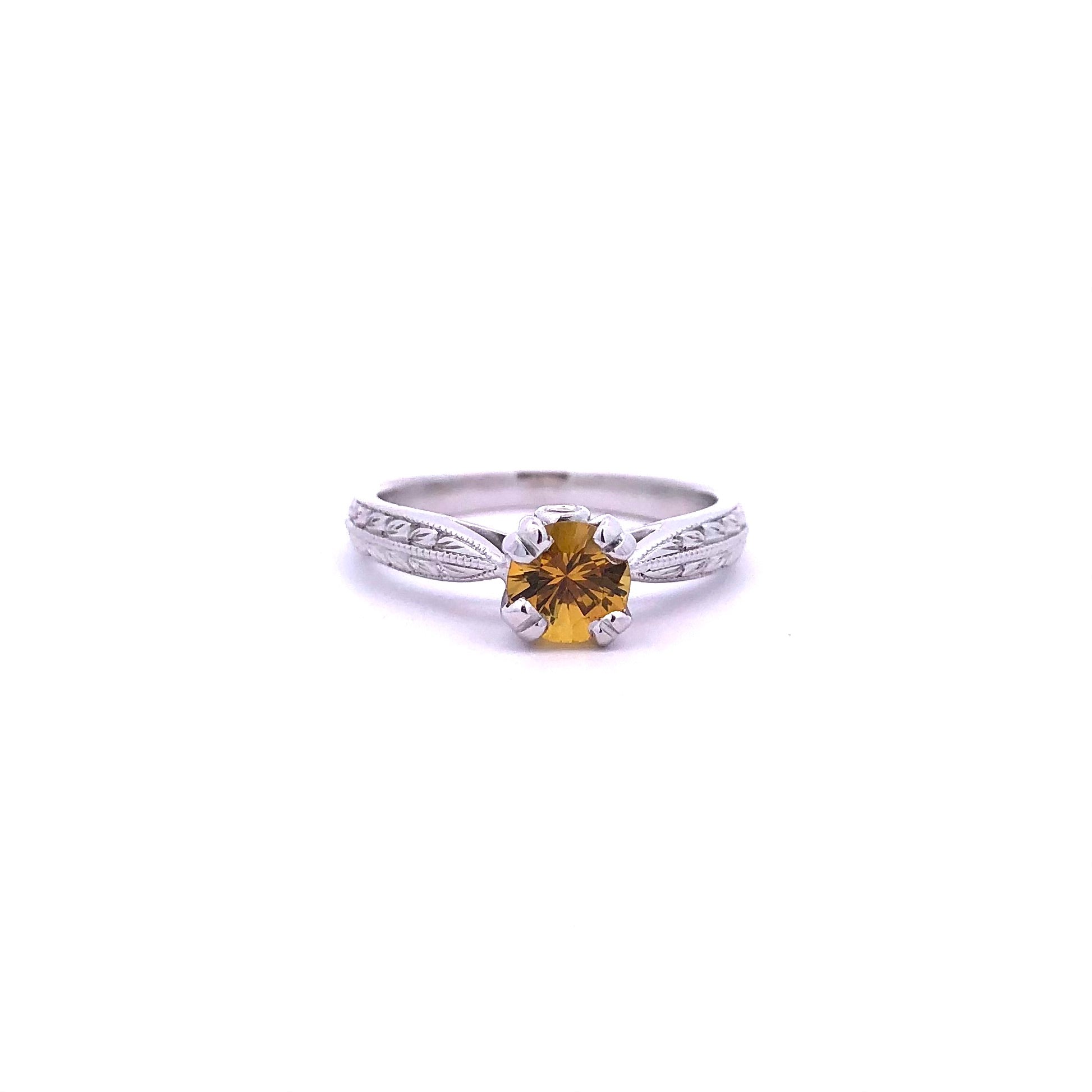 Estate 14KW 0.61ct Yellow Sapphire Ring