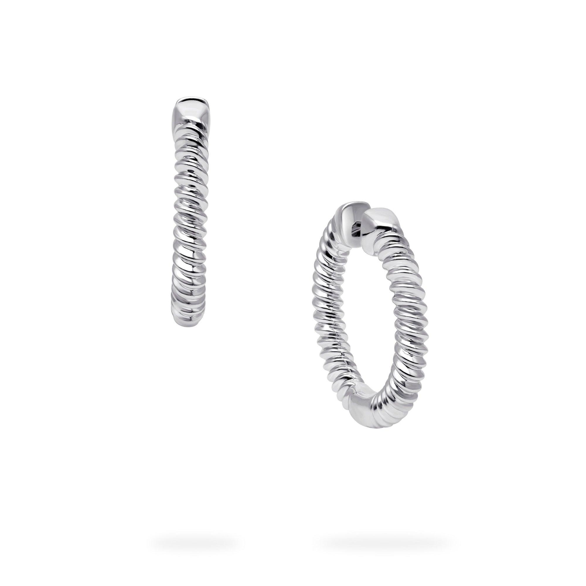 Birks Silver Spiral Hoop Earrings