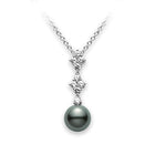 Mikimoto 18KW Black South Sea Pearl Necklace with Diamonds
