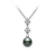 Mikimoto 18KW Black South Sea Pearl Necklace with Diamonds