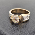 Custom 14K 1.80ct Two-Tone Wide Diamond Ring