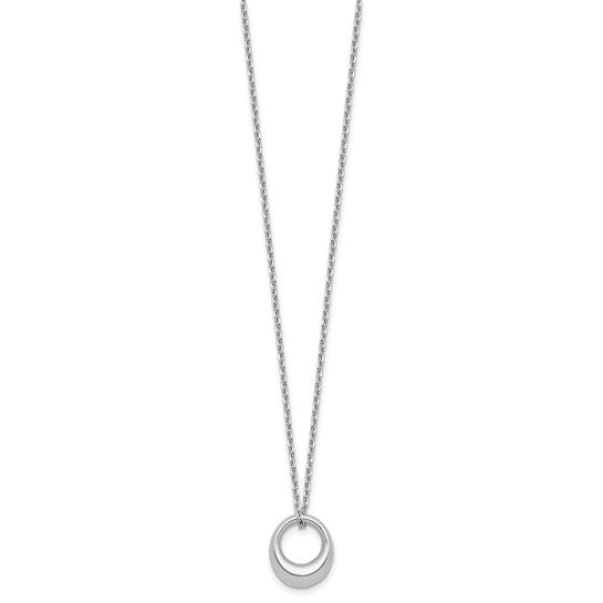 Silver 16" Fancy Open Circle Necklace