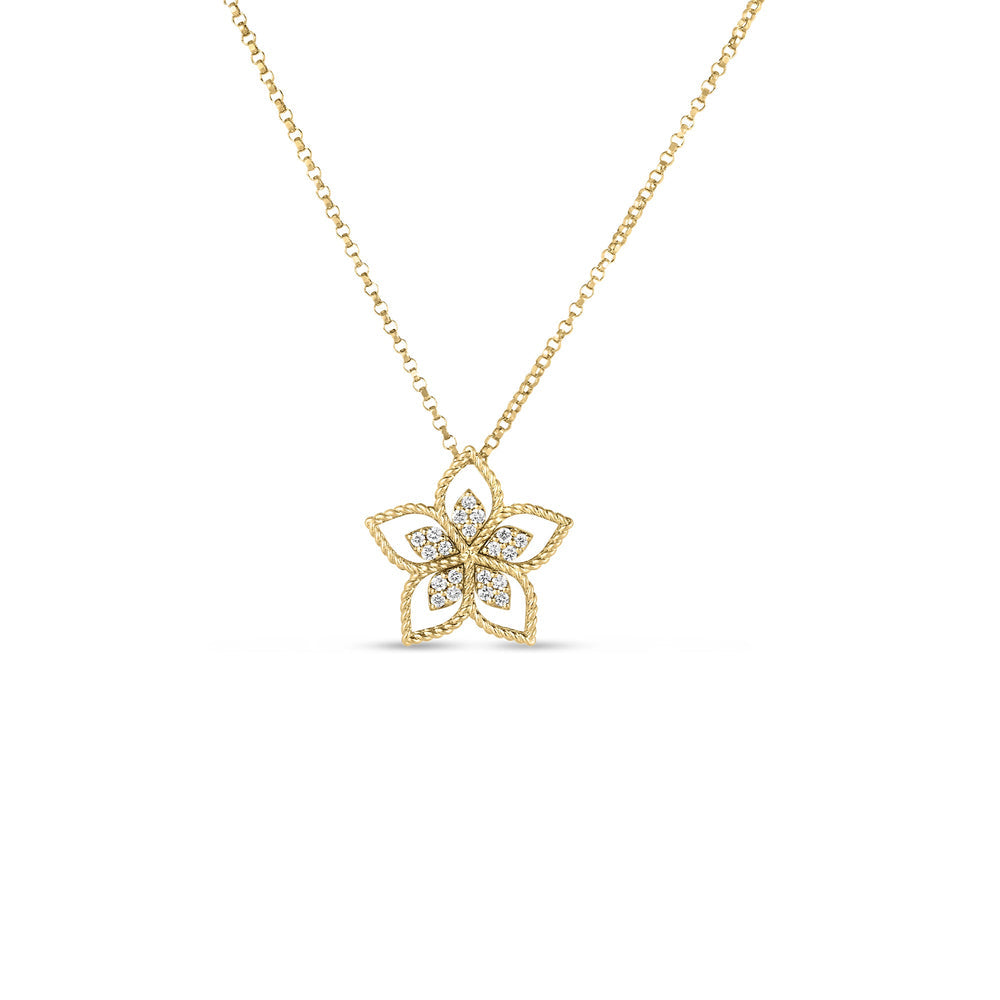 Roberto Coin 18K Yellow Gold 15mm Diamond Pendant Necklace