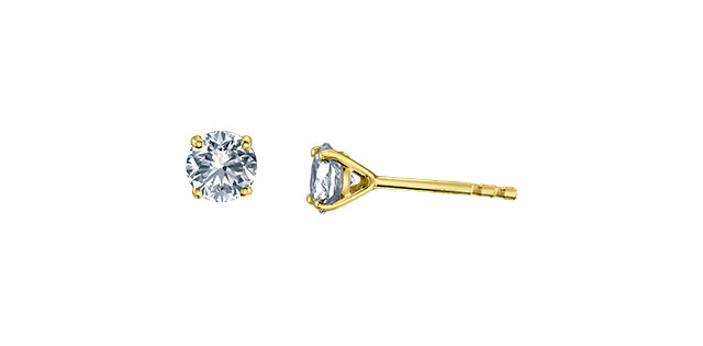 0.50ct Lab Grown Diamond Studs in 10K Yellow Gold