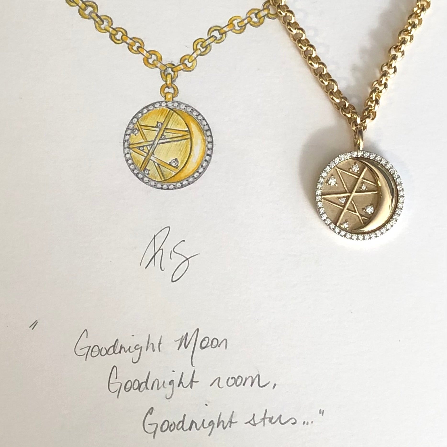 "Good Night Moon" Pendant & Chain