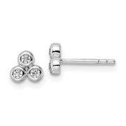 Sterling Silver Polished CZ Post Earrings