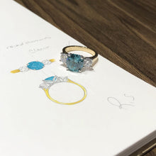 Azure Dreams Custom Ring