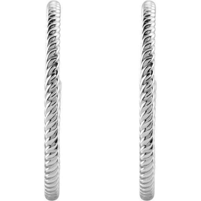 Platinum Open Hoop Earrings