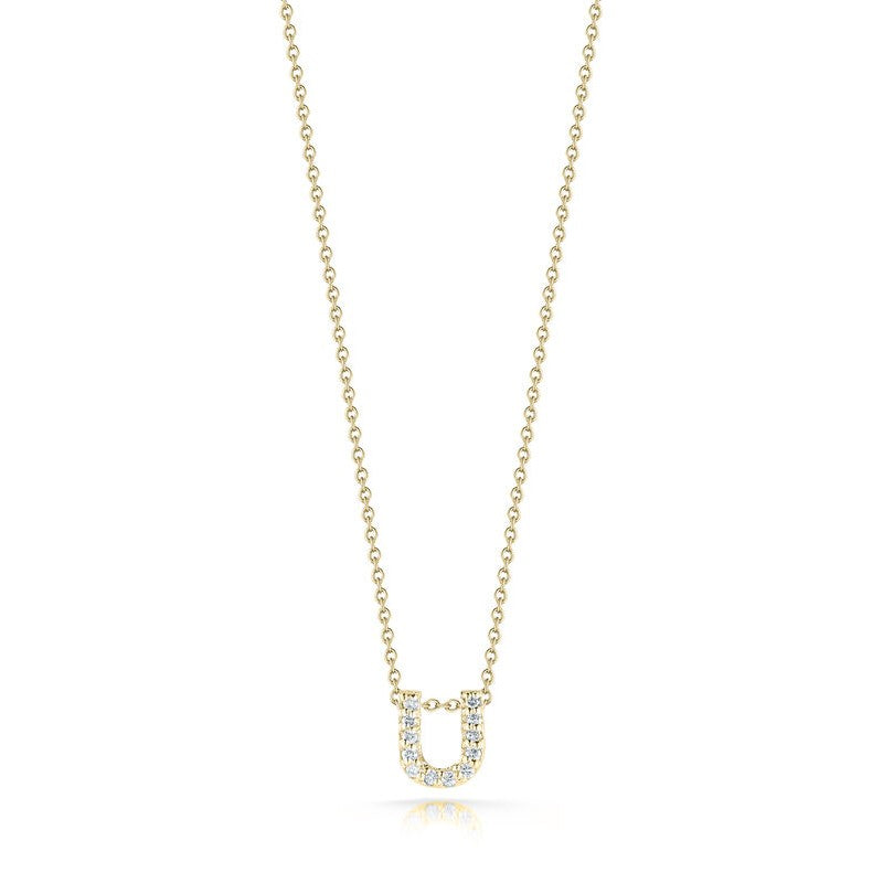Roberto Coin 18K Diamond Love Letter Necklace "U"