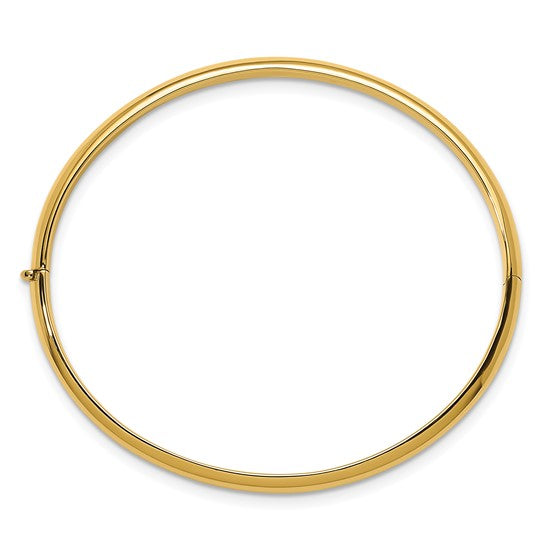 14KY 5mm Solid Polished Hinged Bangle