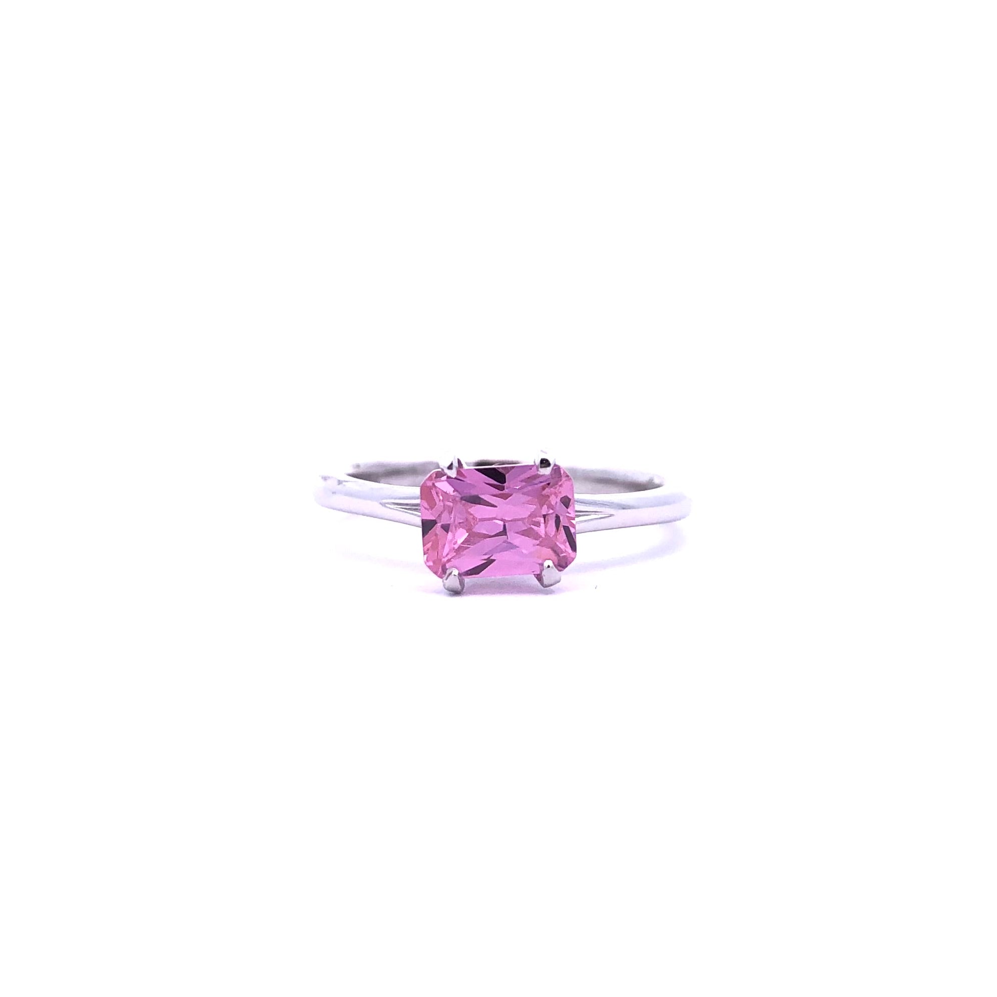 Estate Platinum "Pink Ice" CZ Ring