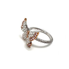 Platinum & 18K Rose Gold Argyle Pink Diamond Butterfly Ring Size 6.25