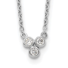 Sterling Silver Rhodium Plated 3-CZ Necklace