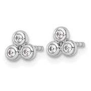 Sterling Silver Polished CZ Post Earrings