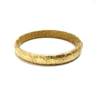 14KY Satin/ Hammered 10mm Hinged Bangle Bracelet