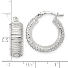 Sterling Silver Grooved Hoop Earrings