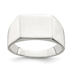 Sterling Silver Solid 9x11mm Engraveable Signet Ring, Size 8
