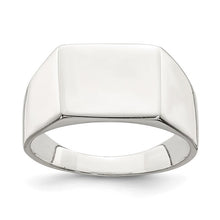 Sterling Silver Solid 9x11mm Engraveable Signet Ring, Size 8