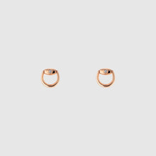 Gucci Horsebit 18K Rose Gold Diamond Stud Earrings