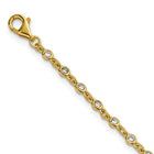 Sterling Silver Polished CZ Station Bracelet