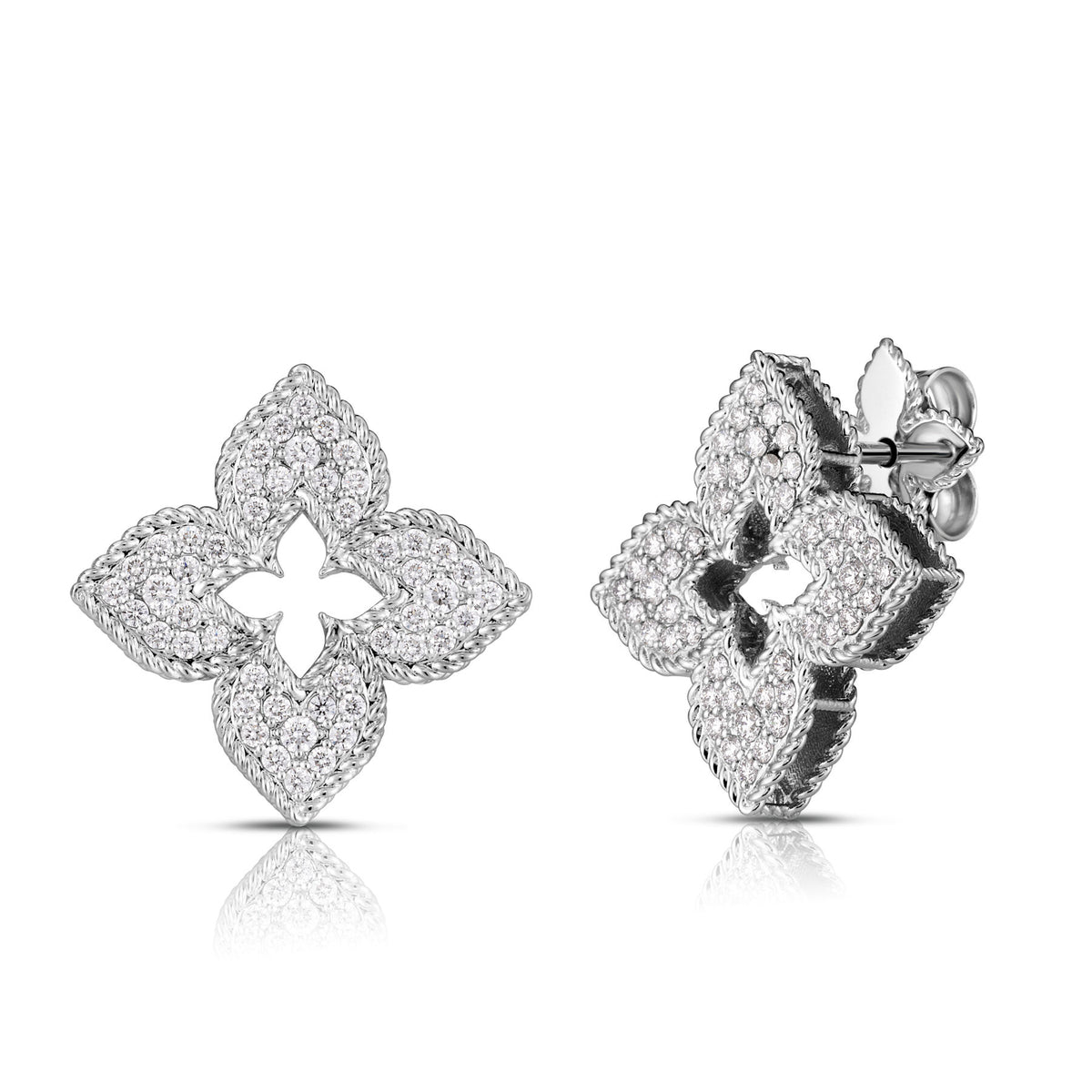 Roberto Coin 18KW Diatw= 0.65ct Venetian Princess Studs