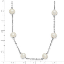 Silver 16" 12-Station 6-7mm Fresh Water Pearl Necklace