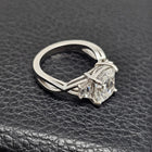 Platinum 2.34ct Cushion Lab-Grown Diamond 3-Stone Ring