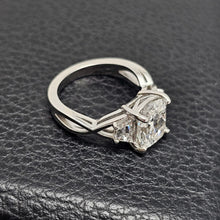 Platinum 2.34ct Cushion Lab-Grown Diamond 3-Stone Ring