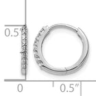 10K White Gold 12mm Hinged Diamond Hoop Earrings