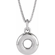Sterling Silver Initial Bubble 18 Inch Necklace