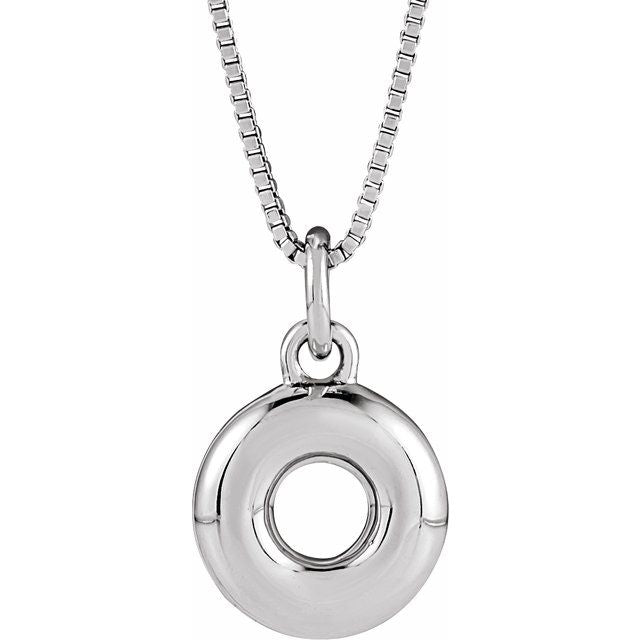 Sterling Silver Initial Bubble 18 Inch Necklace