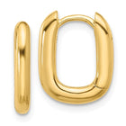 Silver Goldtone Square Puff Hinged Hoops 15mm