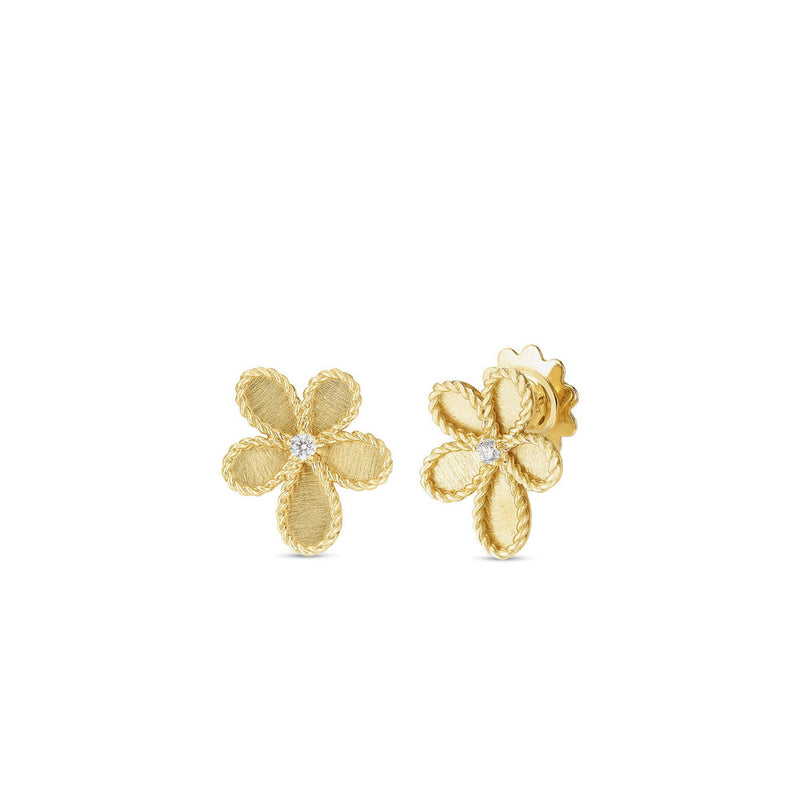 Roberto Coin Large Flower Diamond Earrings