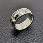 Custom 10K White Gold Pyramid Gents Band with Black Rhodium