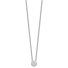 Sterling Silver 8mm CZ Bezel Necklace