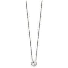 Sterling Silver 8mm CZ Bezel Necklace