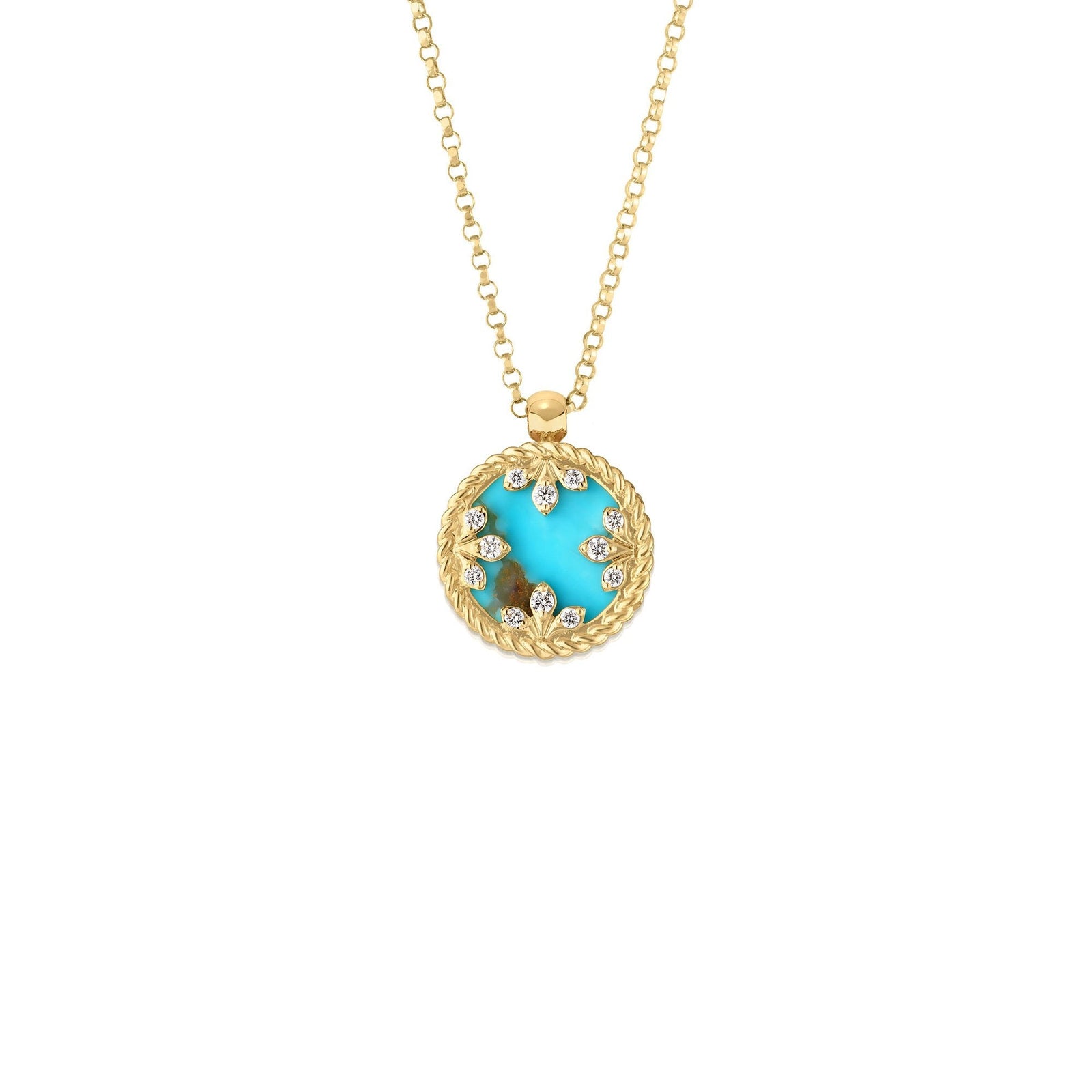 Roberto Coin Venetian Medallion Turquoise Pendant Necklace