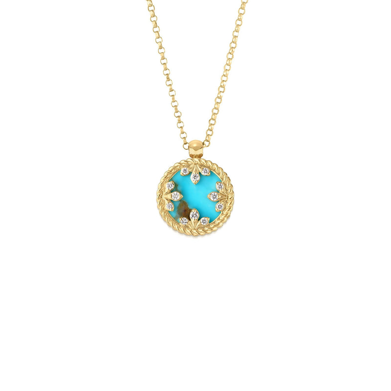 Roberto Coin Venetian Medallion Turquoise Pendant Necklace