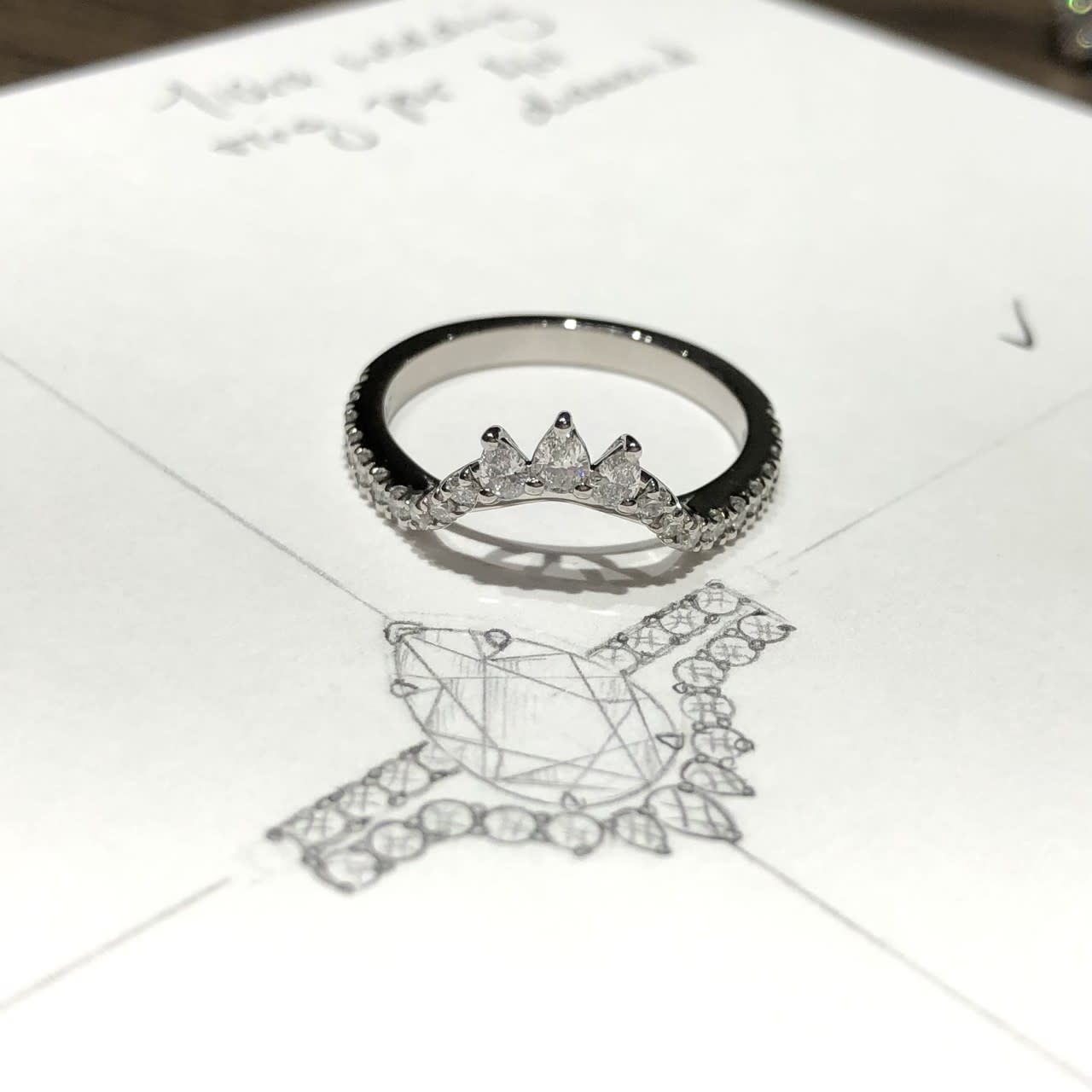 0.47 Platinum Pear Custom Wedding Ring