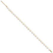 14K Yellow Gold 6-7mm Fresh Water Pearl Necklace, Bracelet & Stud Set
