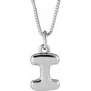 Sterling Silver Initial Bubble 18 Inch Necklace