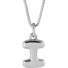Sterling Silver Initial Bubble 18 Inch Necklace