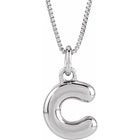 Sterling Silver Initial Bubble 18 Inch Necklace