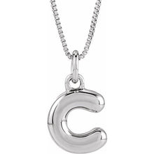Sterling Silver Initial Bubble 18 Inch Necklace