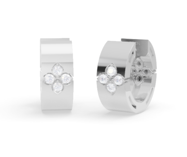 Roberto Coin Love in Verona 15mm Diamond Hoop Earrings